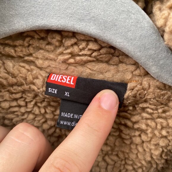 Vintage 2002 Diesel Gregg Fur Sherpa Jacket XL Blue - Picture 8 of 14